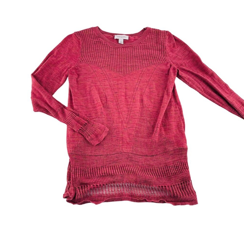 Vintage America Pink Knit Sweater Top Womens S‎ Lightweight & Cozy